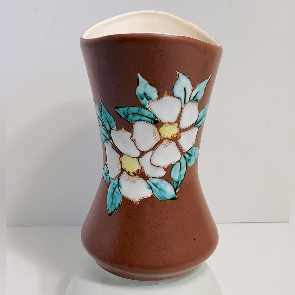 Vintage Dogwood Flower Pottery Vase #2420 Famous BC Potter HERTA GERTZ 1960’s